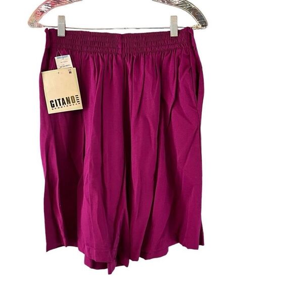 NWT Gitano Vinage Baggy Shorts Purple Fuchsia Rayon Polyester Blend Medium - Picture 3 of 5